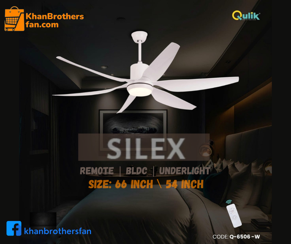 Qulik Silex 54"/66"- Decorative Silent ABS Blade Under light with Remote BLDC Ceiling Fan (White)