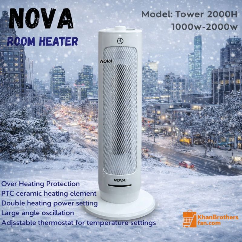 NOVA Room heater, Model: Tower 2000H,| 1000w-2000w, 24 inch Height | winter essential