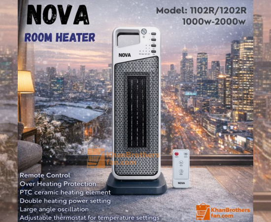 NOVA Room heater, Model: 1102R/1202R, Remote Control | 1000w-2000w, winter essential - Image 3