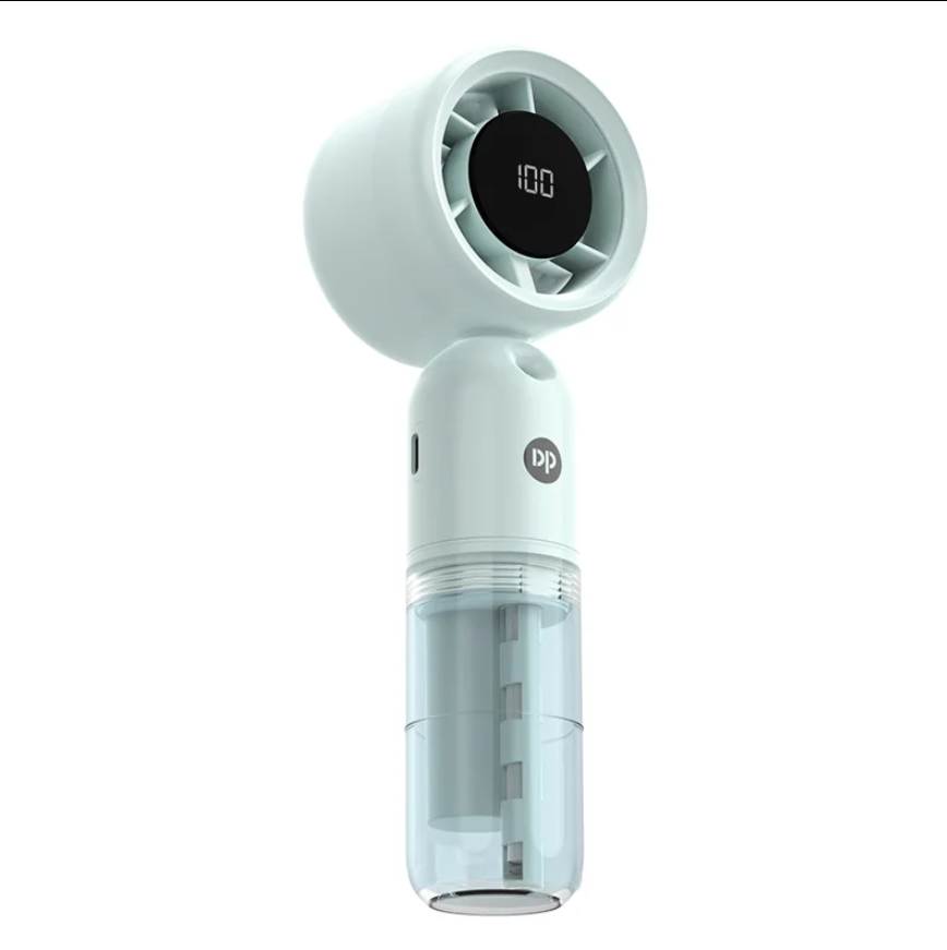 DP-7645 Portable Rechargeable Mist Spray Turbo Fan 3000mAh – Ice Cooling Handheld Mini Fan with Water Spray & Digital Display - Image 7