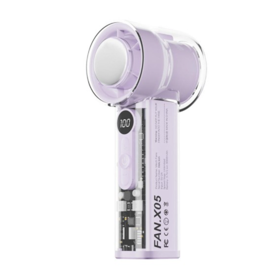 X05 Handheld Turbo Cooling Rechargeable Fan | 3000mAh Battery | 100 Speed Levels | Digital Display | Cold Compress Ice Technology - Image 10