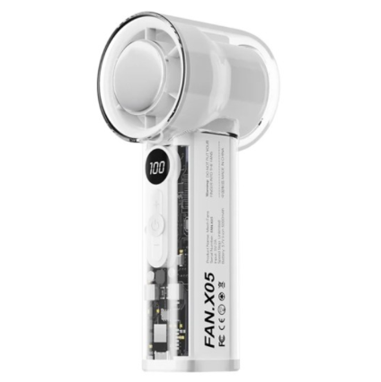 X05 Handheld Turbo Cooling Rechargeable Fan | 3000mAh Battery | 100 Speed Levels | Digital Display | Cold Compress Ice Technology - Image 9